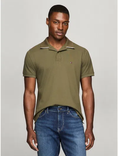 Tommy Hilfiger Men's Under Collar Tipped Regular Fit Polo In Army Green