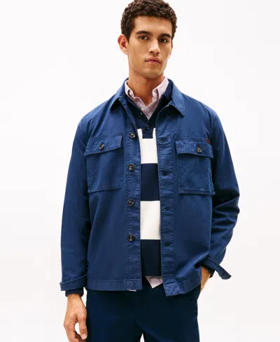 Tommy Hilfiger Men's Utility Collar Shirt Jacket In Blue