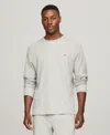 Tommy Hilfiger Men's Waffle-knit Long-sleeve Crewneck Thermal Top In Gray