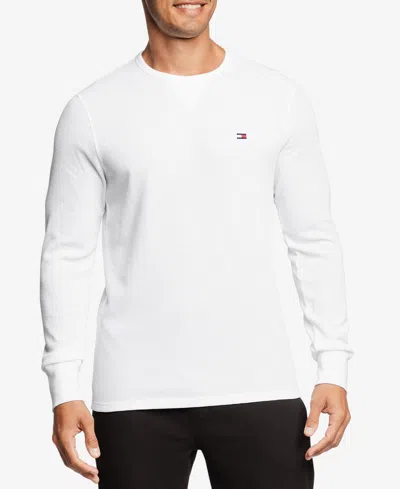 Tommy Hilfiger Cotton Icon Logo Stretch Slim Fit Long Sleeve Top In White