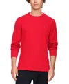 Tommy Hilfiger Men's Waffle-knit Long-sleeve Crewneck Thermal Top In Mustang