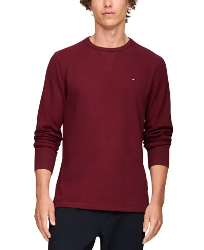 TOMMY HILFIGER MEN'S WAFFLE-KNIT LONG-SLEEVE CREWNECK THERMAL TOP