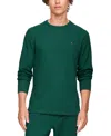 Tommy Hilfiger Men's Ribbed Long-sleeve Pajama Shirt In Spruce