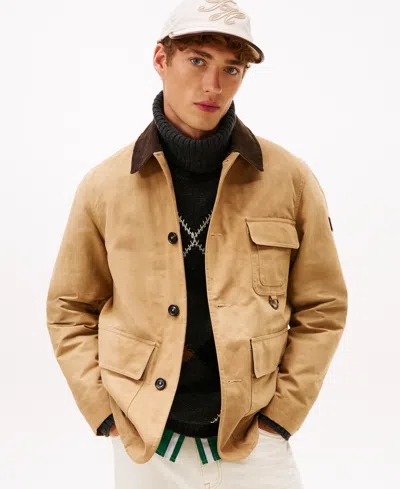 Tommy Hilfiger Men's Waxed Point Collar Barn Jacket In Neutral