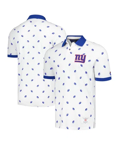 Tommy Hilfiger Men's White New York Giants Bryce Pique Polo Shirt In White,royal