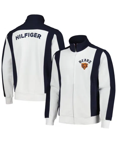 Tommy Hilfiger Men's White/navy Chicago Bears Nolan Full-zip Track Jacket In White,navy