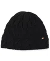 Tommy Hilfiger Men's Wide Cable Cuff Hat In Black