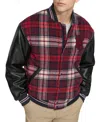 Tommy Hilfiger Men's Wool Mix Logo Varsity Jacket In Plaid Combo