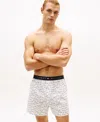 Tommy Hilfiger Printed Woven Boxer In White