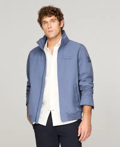 Tommy Hilfiger Men's Zip Front Water-resistant Regatta Jacket In Bank Blue