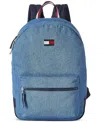 Tommy Hilfiger Men's Zip Logo Backpack In Rinse Deni