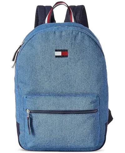 Tommy Hilfiger Men's Zip Logo Backpack In Rinse Deni