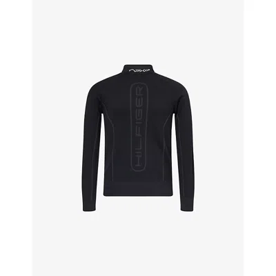 Tommy Hilfiger Mens Black The F1® The Movie Collection Crewneck Wool-blend Knitted Jumper