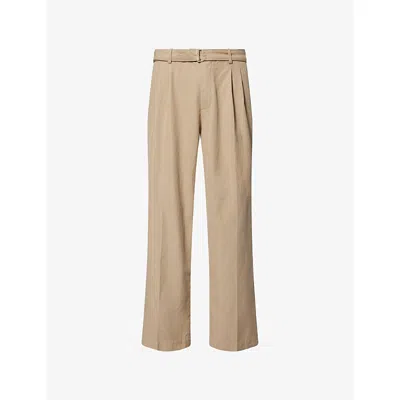 Tommy Hilfiger Mens Camel The F1® The Movie Collection Straight-leg Belted Cotton Trousers In Neutral