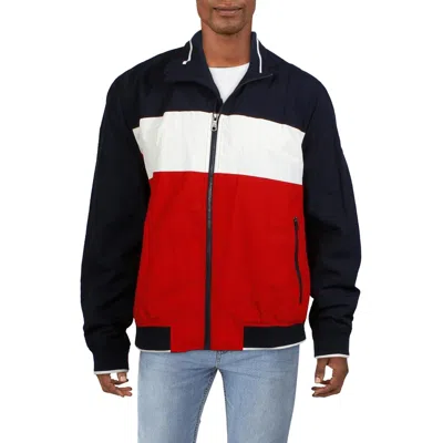 Tommy Hilfiger Mens Colorblock Nylon Windbreaker Jacket In Multi