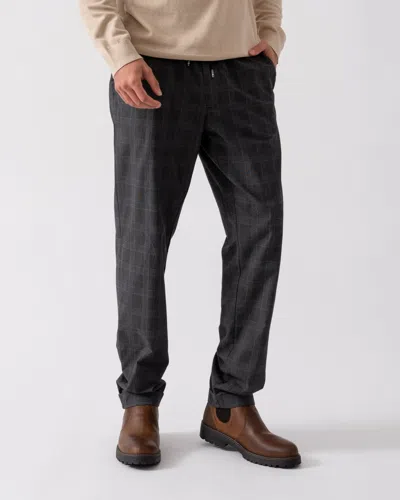 Tommy Hilfiger Mens Drawstring Waist Check Trousers In Black
