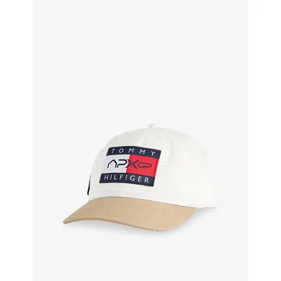 Tommy Hilfiger Mens Ecru F1 Movie Embroidered Cotton Cap In White