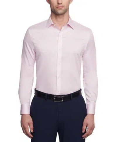 Tommy Hilfiger Mens Flex Wrinkle Free Stretch Twill Dress Shirt Regular Slim Fit In Pink