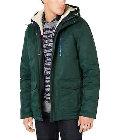 Pre-owned Tommy Hilfiger Mens Hilltop Hooded Coat, Green, Small