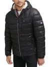 Tommy Hilfiger Men's Fashion Shine Quilted Hooded Puffer Jacket In Black