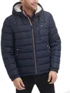 Tommy Hilfiger Men's Sherpa Lined Hooded Quilted Puffer Jacket In Print