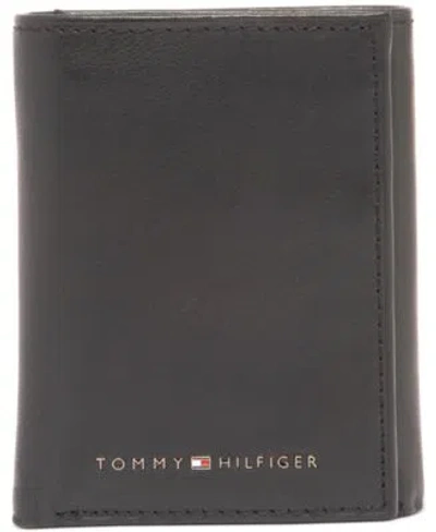 Tommy Hilfiger Mens Leather Trifold Wallet Collection In Tan