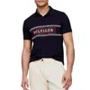 Tommy Hilfiger Mens Logo Cotton Polo In Black