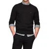 Tommy Hilfiger Mens Logo Cotton Pullover Sweater In Black