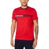 Tommy Hilfiger Embroidered Flag Stripe Logo T In Red