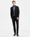 Tommy Hilfiger Mens Modern Fit Knit Pinstripe Suit Separates In Black