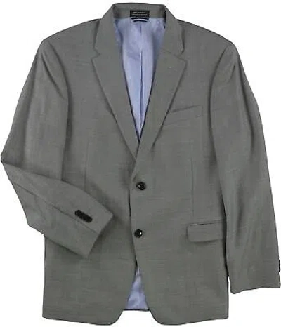 Pre-owned Tommy Hilfiger Mens Modern Fit Sportcoat Two Button Blazer Jacket In Gray