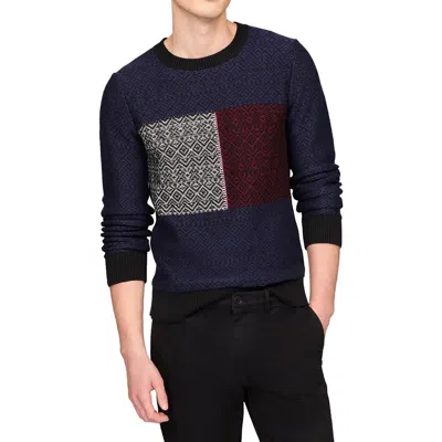 Tommy Hilfiger Mens Ribbed Trim Cotton Crewneck Sweater In Dsrt Sky M