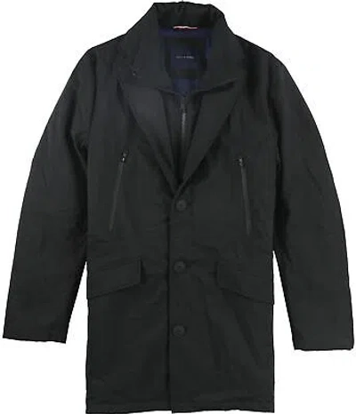 Pre-owned Tommy Hilfiger Mens Robert Raincoat In Black