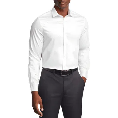 Tommy Hilfiger Mens Solid Cotton Button-down Shirt In White