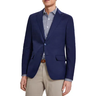 Tommy Hilfiger Mens Solid Linen Two-button Blazer In Blue