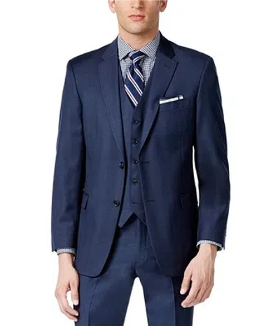 Pre-owned Tommy Hilfiger Mens Trim Fit Two Button Blazer Jacket In Blue