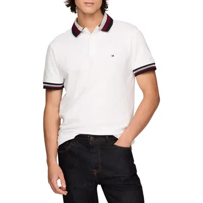 Tommy Hilfiger Mens Two Tone Cotton Polo In White