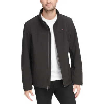 Tommy Hilfiger Mens Water Resistant Lightweight Soft Shell Jacket In Black