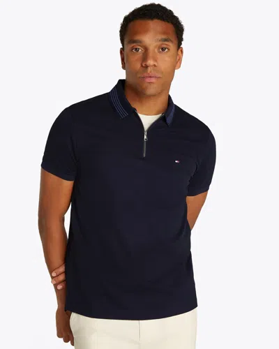 Tommy Hilfiger Mercerised Pique Zip Mens Polo
