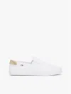 Tommy Hilfiger Metallic Heel Canvas Slip In White