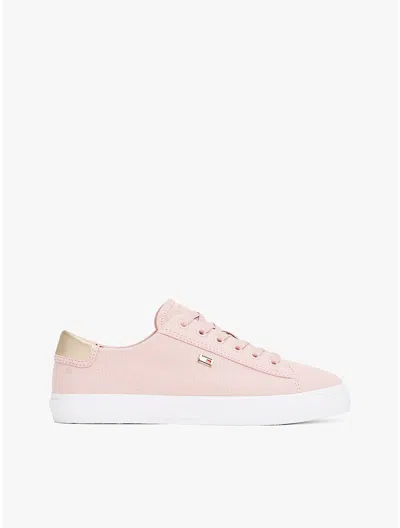 Tommy Hilfiger Metallic Heel Canvas Sneaker In Foggy Pink