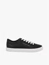 Tommy Hilfiger Metallic Logo Pebbled Court Sneaker In Black