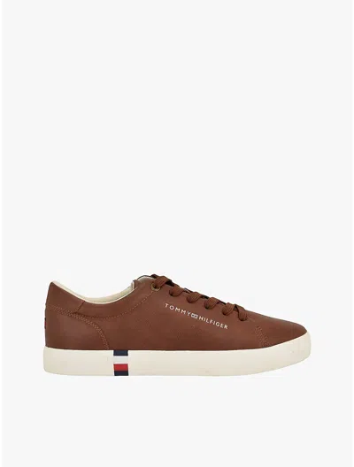 TOMMY HILFIGER METALLIC LOGO PEBBLED COURT SNEAKER