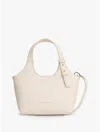 Tommy Hilfiger Metallic Logo Pebbled Mini Tote Bag In Neutral