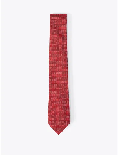 Tommy Hilfiger Micro Dot Silk Tie In Primary Red / Multi