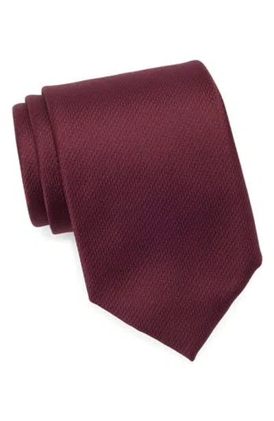 Tommy Hilfiger Micro Texture Solid Tie In Burgundy