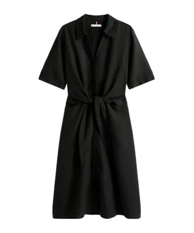 TOMMY HILFIGER MIDI LINEN BLEND SHIRT DRESS