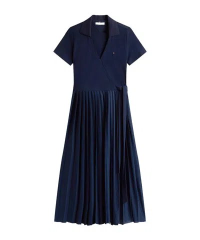 TOMMY HILFIGER MIDI WRAP POLO DRESS