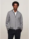 Tommy Hilfiger Milano Knit Blazer Bomber In Light Grey Heather