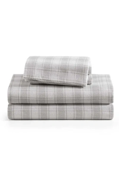 Tommy Hilfiger Mill Creek Plaid Flannel Sheet Set In Gray